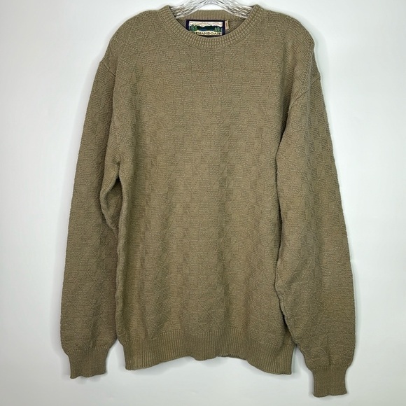 Vintage Shenandoah Crew Knit Brown Sweater Size Large - Picture 1 of 9